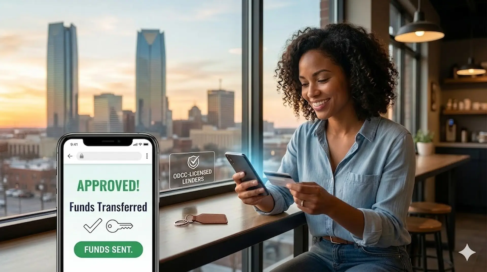 Oklahoma resident applying for a same day loan online — fast cash in Oklahoma City, Tulsa and Norman